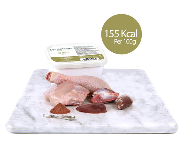 Chicken & Ground Bone with Liver, Heart & Gizzard - Kitten 450g Tub