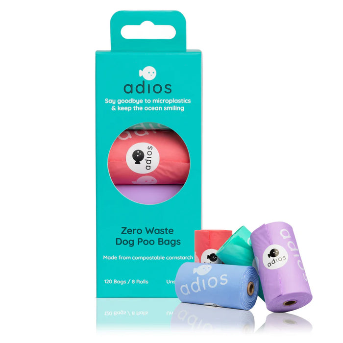 100% Compostable Dog Poo Bags 120 Bags (Rainbow Pack)