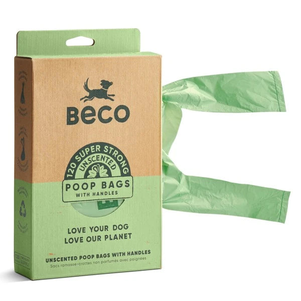 Unscented Recycled Poop Bags with Handles