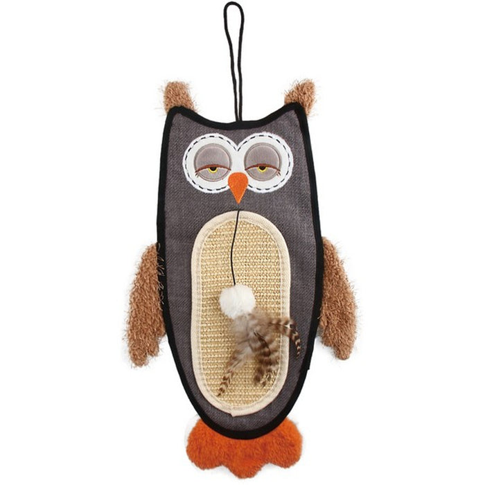 GiGwi Owl Cat Scratcher with Sisal Belly and Catnip