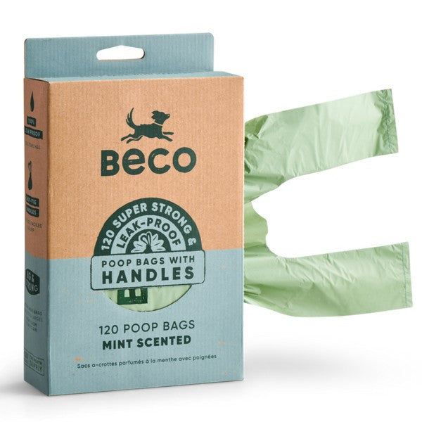 Mint Scented Recycled Poop Bags with Handles