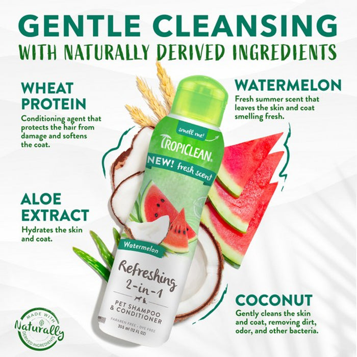 TropiClean Watermelon Refreshing 2in1 Shampoo and Conditioner