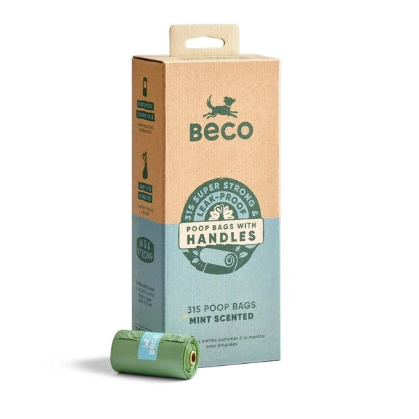 Mint Scented Large Poop Bags with Handles