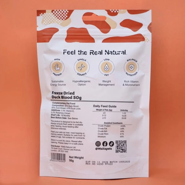 Freeze Dried Duck Blood for Dogs & Cats