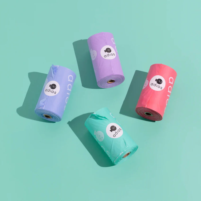 100% Compostable Dog Poo Bags 120 Bags (Rainbow Pack)