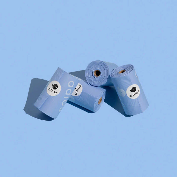 100% Compostable Dog Poo Bags 60 Bags (Cornflower)
