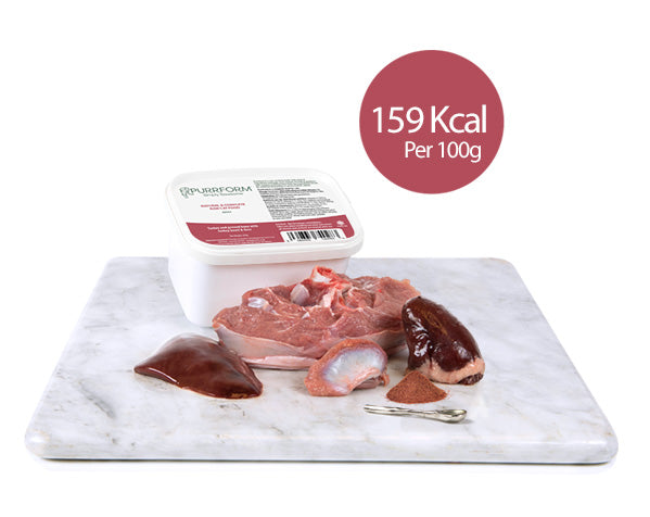 Turkey & Ground Bone with Heart and Liver - Cat 450g Tub